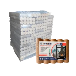 Briquetas Burbriq – Paquete 104 x 5 briquetas de madera (2 kg c/u)
